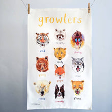 Load image into Gallery viewer, Growlers Animal Cotton Tea Towel