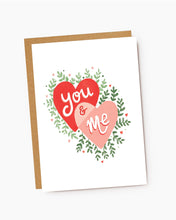 Load image into Gallery viewer, You And Me Illustrated Hearts Greetings Card