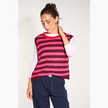 Load image into Gallery viewer, Pink Striped Wool Blend Tank Top