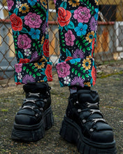 Load image into Gallery viewer, Rebel Romance Tattoo Floral Stretch Dungarees