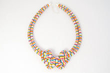 Load image into Gallery viewer, Geometric Candy Print Fabric Knot Necklace