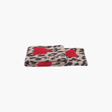 Load image into Gallery viewer, Wylda Cream Leopard and Hearts Scarf