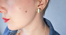 Load image into Gallery viewer, Geometric Candy Print Fabric Stud Earrings