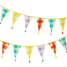 Load image into Gallery viewer, Gingham Cotton Fabric Bunting