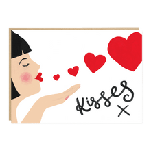 Load image into Gallery viewer, Blowing Kisses Love Greetings Card