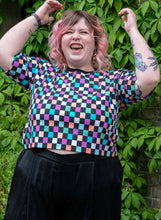 Load image into Gallery viewer, Rebel Romance Checkerboard Boxy Tee