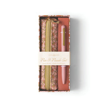 Load image into Gallery viewer, Pink Vintage Floral Pen & Pouch Set