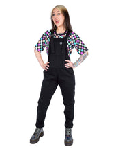 Load image into Gallery viewer, Rebel Romance Jet Black Stretch Dungarees