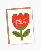 Load image into Gallery viewer, Red Tulip Happy Birthday Greetings Card