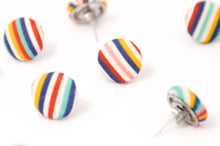 Load image into Gallery viewer, Geometric Candy Print Fabric Stud Earrings