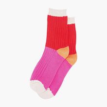 Load image into Gallery viewer, Red & Pink Colour Block Socks