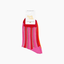 Load image into Gallery viewer, Stripe Sheer and Combed Cotton in Red/Orange