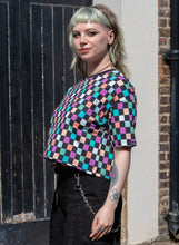 Load image into Gallery viewer, Rebel Romance Checkerboard Boxy Tee