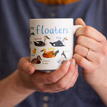 Load image into Gallery viewer, Floaters Ceramic Bird Pun Mug