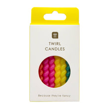 Load image into Gallery viewer, Pack of 8 Twisted Rainbow Birthday Candles
