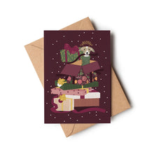 Load image into Gallery viewer, Whippet Dog In Presents Set of 5 Christmas Cards