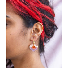 Load image into Gallery viewer, Pink Sky Anna Retro Flower Hoop Earrings
