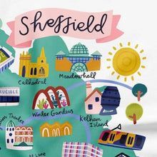 Load image into Gallery viewer, Sheffield Map Tea Towel