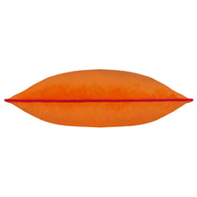 Load image into Gallery viewer, Meridian Velvet Cushion in Clementine & Hot Pink