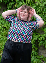 Load image into Gallery viewer, Rebel Romance Checkerboard Boxy Tee