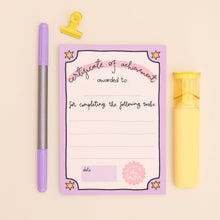 Load image into Gallery viewer, Certificate A6 Notepad