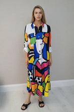 Load image into Gallery viewer, Abstract Print Oversized Shirt Dress