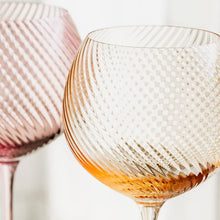 Load image into Gallery viewer, Set of 2 Pink/Peach Twist Gin Glasses
