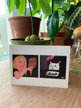 Load image into Gallery viewer, Shouty Woman and Cat Meme Postcard
