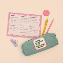 Load image into Gallery viewer, Always Stationery, Never Stationary Green Cord Pencil Case
