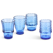 Load image into Gallery viewer, Set of 4 Blue Fish Stacking Drinking Glasses