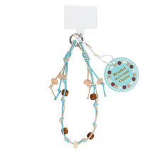 Load image into Gallery viewer, Blue & Tan Beaded Phone Strap