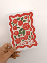 Load image into Gallery viewer, I Love You Red Roses Greetings Card