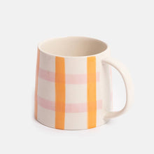 Load image into Gallery viewer, Caroline Gardner Orange & Pink Check Large Mug