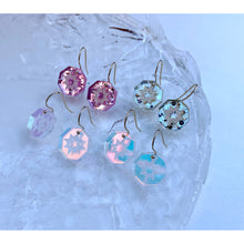 Load image into Gallery viewer, Pink Glitter Mini Star Geo Drop Earrings