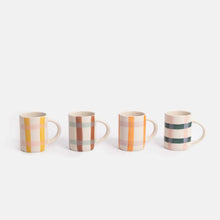 Load image into Gallery viewer, Caroline Gardner Multi-Check Set of 4 Espresso Cups