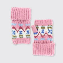 Load image into Gallery viewer, Carla Pink Fairisle Fingerless Gloves
