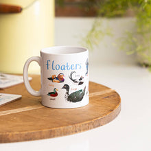 Load image into Gallery viewer, Floaters Ceramic Bird Pun Mug