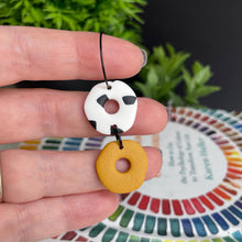 Load image into Gallery viewer, Yellow Dalmatian Print Cut-out Hoop Earrings