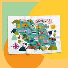 Load image into Gallery viewer, Sheffield Map Tea Towel