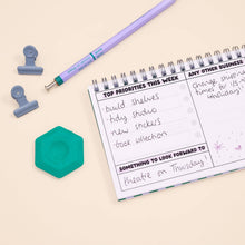 Load image into Gallery viewer, Blue & Green Ringbound Week Planner