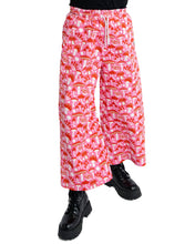 Load image into Gallery viewer, Rebel Romance Red & Pink Mushroom Wide Leg Cropped Trousers