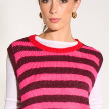 Load image into Gallery viewer, Pink Striped Wool Blend Tank Top