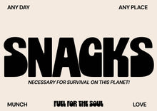 Load image into Gallery viewer, Snacks Typography Print
