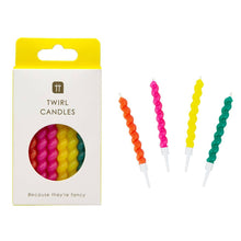 Load image into Gallery viewer, Pack of 8 Twisted Rainbow Birthday Candles