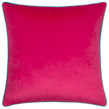 Load image into Gallery viewer, Meridian Velvet Cushion in Raspberry & Teal