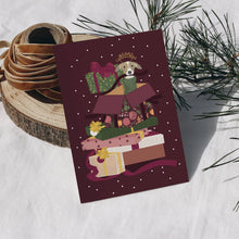 Load image into Gallery viewer, Whippet Dog In Presents Set of 5 Christmas Cards