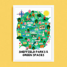 Load image into Gallery viewer, Sheffield Parks and Green Spaces Map Print