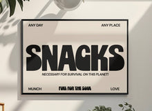 Load image into Gallery viewer, Snacks Typography Print