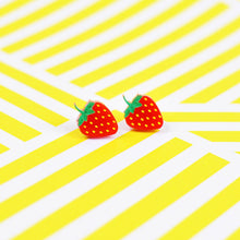 Load image into Gallery viewer, Strawberry Stud Earrings