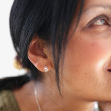Load image into Gallery viewer, Silver Fern Leaf Huggie Earrings
